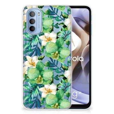 Motorola Moto G31 | G41 | TPU Case | Orchidee Groen Motorola Moto G31 | G41 | TPU Case | Orchidee Groen