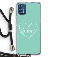 Forever heart pastel: Motorola Moto G9 Plus Transparant Hoesje met koord