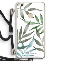 Tropical watercolor leaves: Huawei Ascend P8 Lite (2017) Transparant Hoesje met koord