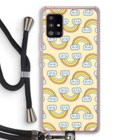 Regenboog: Samsung Galaxy A51 5G Transparant Hoesje met koord