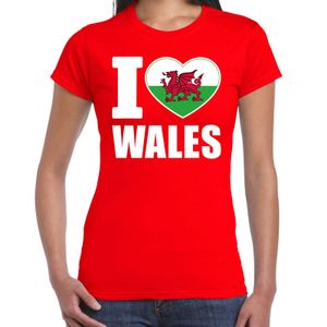 I love Wales t-shirt Verenigd Koninkrijk rood voor dames