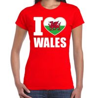 I love Wales t-shirt Verenigd Koninkrijk rood voor dames