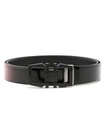 Ferragamo ceinture en cuir à plaque logo - Noir
