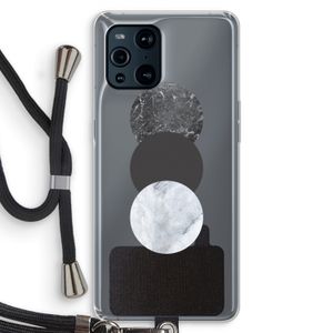 Marmeren cirkels: Oppo Find X3 Transparant Hoesje met koord