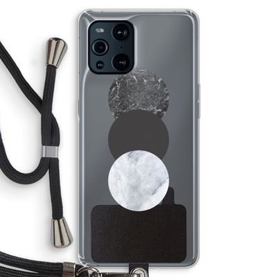 Marmeren cirkels: Oppo Find X3 Transparant Hoesje met koord