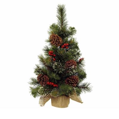 Everlands Ipswich mini kerstboom - H45 cm - met kerstversiering - kunstboom - klein kerstboompje