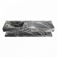 MONDIAZ ALAN-DLUX 150cm planchet Lava. Vrijhangende wastafel CLOUD links zonder kraangat, kleur Lava.