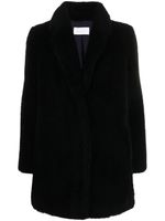 Yves Salomon manteau court à design tissé - Noir