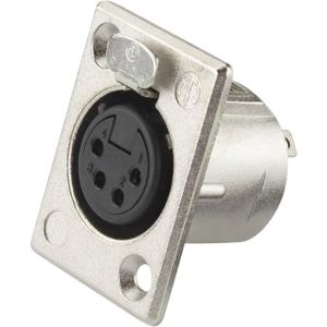 Neutrik NC4FP1 XLR-connector Flensbus, contacten recht Aantal polen: 4 Zilver 1 stuk(s)