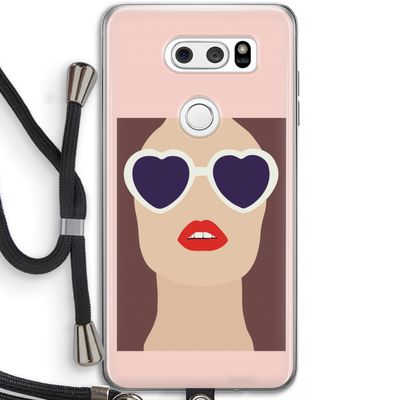 Red lips: LG V30 Transparant Hoesje met koord