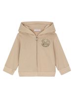 Dolce & Gabbana Kids hoodie en coton à patch logo - Marron