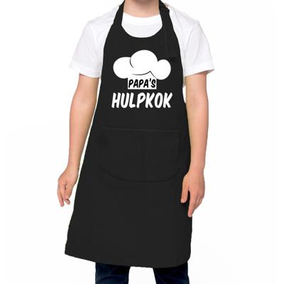 Papa s hulpkok - keukenschort - zwart - jongens en meisjes - voor kinderen