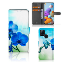 Samsung Galaxy A21s Hoesje Orchidee Blauw - Cadeau voor je Moeder