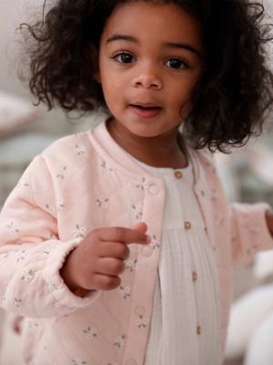 Gewatteerd babyvestje lichtroze