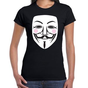V for Vendetta masker t-shirt zwart voor dames