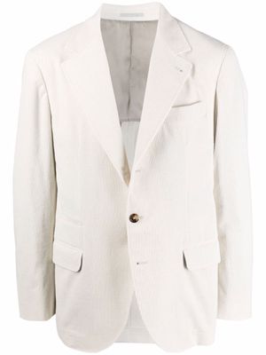 Brunello Cucinelli blazer à simple boutonnage - Tons neutres