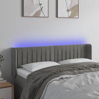Hoofdbord LED 147x16x78/88 cm fluweel lichtgrijs