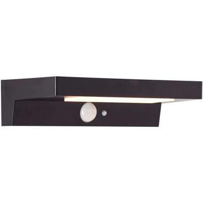 Buitenwandlamp - BRILLIANT - BARKER - LED en solar - Bewegingsmelder - Kunststof - 4 W - Zwart
