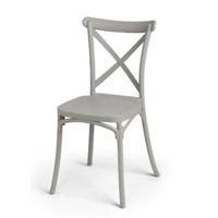 Stoel Gift Decor Grijs Polypropyleen 44 x 82,5 x 46 cm Kruis