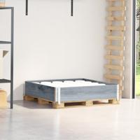 VidaXL Palletopzetrand 100x100 cm massief grenenhout grijs VidaXL Palletopzetrand 100x100 cm massief grenenhout grijs