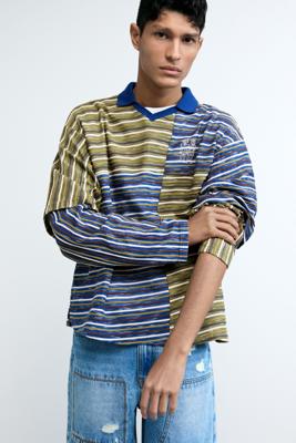 Gestreept gecombineerd T-shirt - BROWN - S