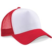 5x Truckers baseball caps rood/wit voor volwassenen - thumbnail