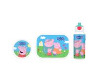 3-delige Mepal lunchset campus Peppa pig lunchbox + fruitbox + drinkfles pop-up