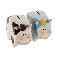Spaarpot Home ESPRIT Dolomite Koe 16 X 7,5 X 12,5 cm (2 Stuks)