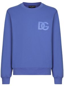 Dolce & Gabbana sweat en coton à logo brodé - Bleu