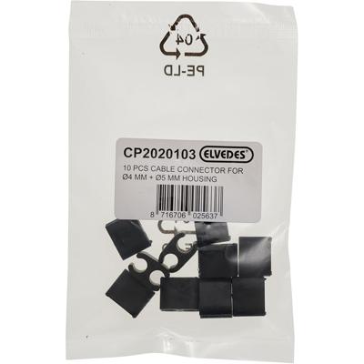 Elvedes kabelclips duo zwart 4,1+5mm plastic(p/10)cp2020103