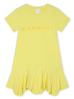 Givenchy Kids robe évasée en coton à logo imprimé - Jaune - thumbnail