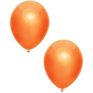 Feest ballonnen - metallic oranje - 10x stuks - 30 cm - koningsdag versiering