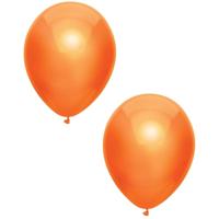 Feest ballonnen - metallic oranje - 10x stuks - 30 cm - koningsdag versiering