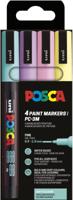 Uni POSCA paintmarker PC-3M, 1,5 mm, etui van 4 stuks in geassorteerde zachte kleuren
