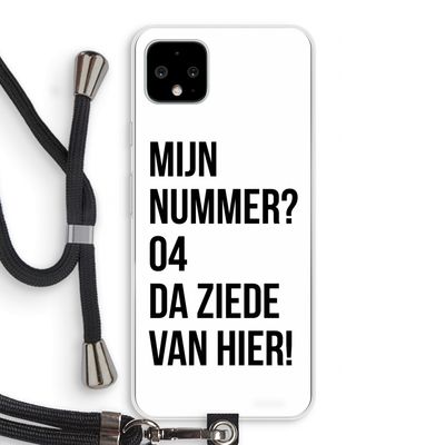 Da ziede van hier: Pixel 4 XL Transparant Hoesje met koord