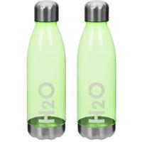 2x stuks bidon drinkfles/waterfles groen 700 ml met schroefdop - thumbnail