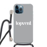 Topvent Grijs Wit: iPhone 12 Pro Transparant Hoesje met koord