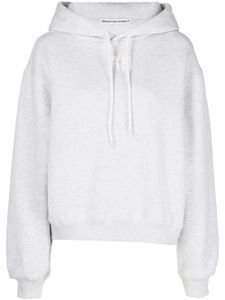 Alexander Wang hoodie en coton à logo texturé - Gris