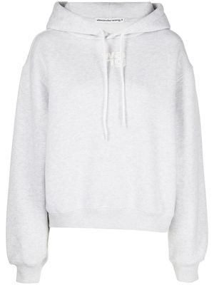 Alexander Wang hoodie en coton à logo texturé - Gris