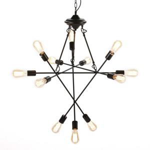 Alexandra Thai - Plafondlamp 73X73X92/182Cm Metaal Zwart