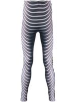 Walter Van Beirendonck legging rayé à imprimé graphique - Gris