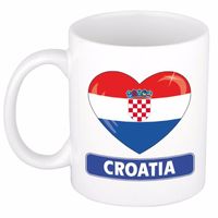 Kroatische vlag hartje theebeker 300 ml - thumbnail