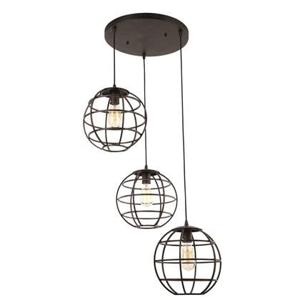 Freelight Hanglamp Pianeta Zwart Goud Rond 27cm 3Lichts