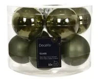 Decoris kerstballen set glas 6cm 10st rosemarijn - thumbnail