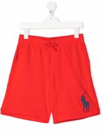 POLO RALPH LAUREN KIDS short de sport à logo brodé - Rouge