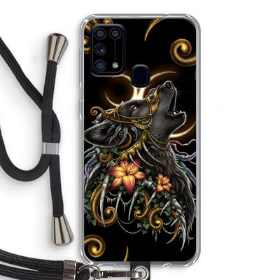 Huilende Wolf: Samsung Galaxy M31 Transparant Hoesje met koord