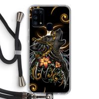 Huilende Wolf: Samsung Galaxy M31 Transparant Hoesje met koord