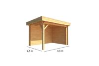 Overkapping Lisa 350 cm bij 250 cm diep Plat dak - Warentuin collection