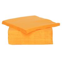 40x stuks luxe kwaliteit servetten oranje 38 x 38 cm - Feestservetten - thumbnail