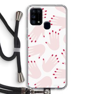 Hands pink: Samsung Galaxy M31 Transparant Hoesje met koord